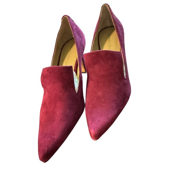 Donald‎ Pliner Burgundy Suede Pointed Toe Heels Womens Size 7.5M - Picture 2 of 7
